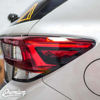 Tail Light Trim Accent Overlay w/ Mountain Range Cut Out -Gloss Black