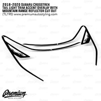 Tail Light Trim Accent Overlay w/ Mountain Range Cut Out -Gloss Black