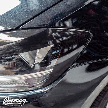 Headlight Amber Delete with Eyelid Overlay - Gloss Black | 2018-2020 Volkswagen GTI (Halogen Only)