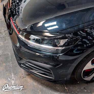 Headlight Amber Delete with Eyelid Overlay - Gloss Black | 2018-2020 Volkswagen GTI (Halogen Only)