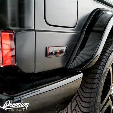 Front & Rear Side Reflector Overlays w/ Custom Logo - Gloss Black | Mercedes G-Wagon