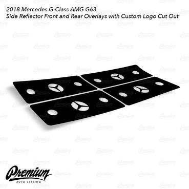 Front & Rear Side Reflector Overlays w/ Custom Logo - Gloss Black | Mercedes G-Wagon