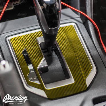 (Premium Model Only) - Carbon Fiber Shifter Trim Vinyl Overlay | 2018-2023 Subaru Crosstrek