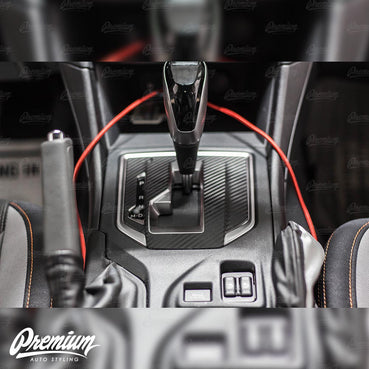 2018-2023 Subaru Crosstrek Shifter Trim Vinyl Overlay - Textured Carbon Fiber