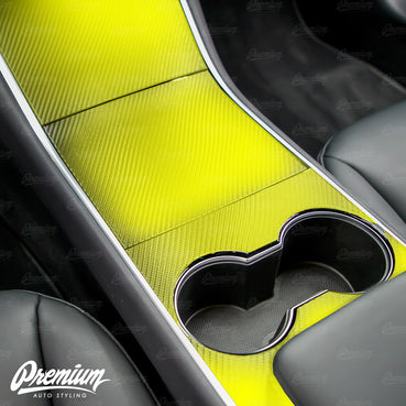 Center Console Vinyl Overlay - Carbon Fiber | 2017-2020 Tesla Model 3