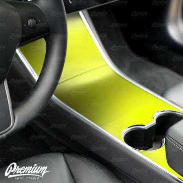 2017-2020 Tesla Model 3 Center Console Vinyl Overlay Set - Satin Black