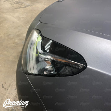 2017-2020 Tesla Model 3 Headlight Eyelid Vinyl Accent Overlay v1 (Large) - Blackout