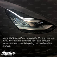 Headlight Eyelid Vinyl Accent Overlay v1 (Large) - Blackout | 2018+ Tesla Model 3