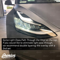 Headlight Eyelid Vinyl Accent Overlay v2 (Small) - Blackout | 2018+ Tesla Model 3