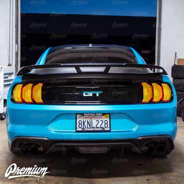 "LOL RUN" Tail Light Black Out w/ Custom Cut Vinyl Overlay - Gloss Black | 2018-2023 Ford Mustang