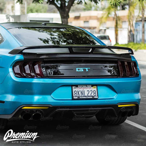 Smoked Lens Rear Bumper Reflectors For 2015-2017 Ford Mustang - OE-Spec Black Smoked Replacement Lenses | IJDMTOY 4 thumbnail image