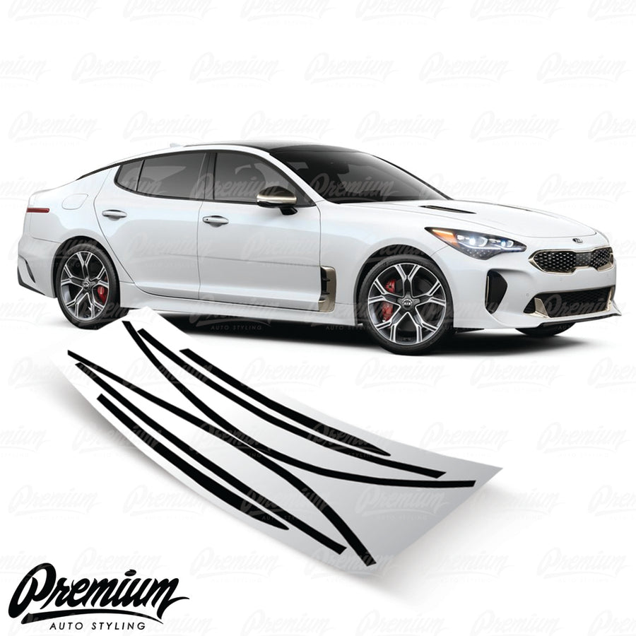 Window Trim Chrome Delete Vinyl Overlay Kit - Gloss Black | 2018-2023 Kia Stinger GT