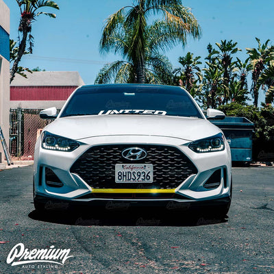 Front Bumper Center Black Out Vinyl Overlay - Choose Your Color | 2018-2021 Hyundai Veloster