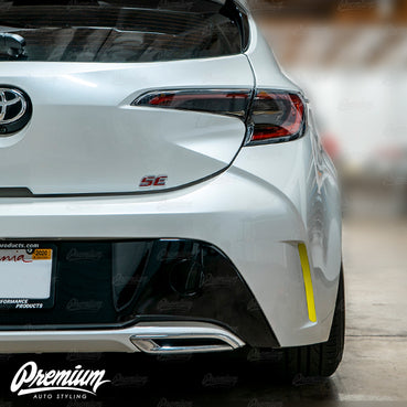 2019-2022 Toyota Corolla Hatchback Smoked Rear Bumper Reflector Overlays - Smoke Tint | E210