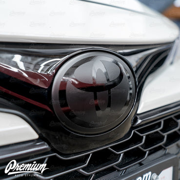Front & Rear Emblem Overlays - Stealth GB Logo / SB background | 2023+ Toyota GR Corolla