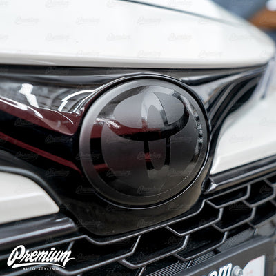 Front & Rear Emblem Overlays - Stealth GB Logo / SB background | 2023+ Toyota GR Corolla
