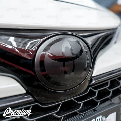 Stealth - Front Vinyl Emblem Overlay | 2019-2024 Toyota Corolla Hatchback / 2020-2022 Toyota Corolla Sedan with Radar / 2023-2026 Toyota Corolla Sedan with Radar