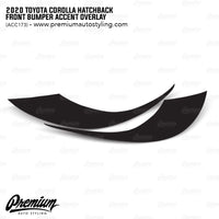 Front Bumper Accent - Under Eyelid Overlay - Gloss Black | 2019-2022 Toyota Corolla Hatchback