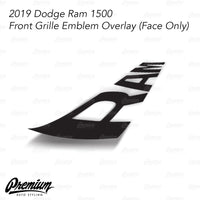 ( Choose Your Color ) - Front Grille RAM Emblem Vinyl Overlay ( Face Only ) | 2019-2023 Dodge Ram 1500