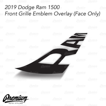 ( Choose Your Color ) - Front Grille RAM Emblem Vinyl Overlay ( Face Only )