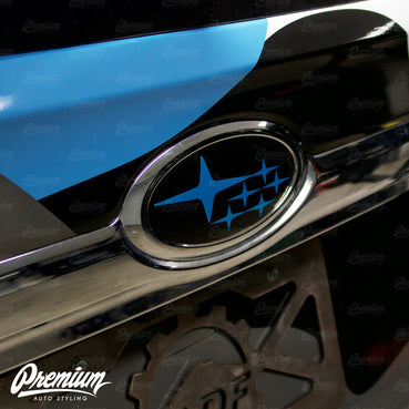 2019-2022 Subaru Ascent Emblem Overlays Rear Emblem in Hyper Blue
