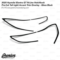 Tail Light Accent Trim Overlay - Gloss Black | 2018-2020 Hyundai Elantra GT Hatchback / 2019-2020 Hyundai Elantra GT N-Line