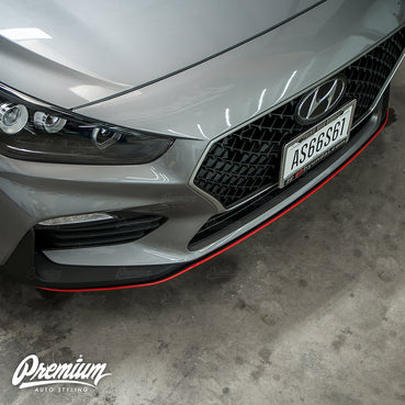 Front Lip Pinstripe Vinyl Overlay - Gloss Red | 2019-2020 Hyundai Elantra GT N Line Hatchback