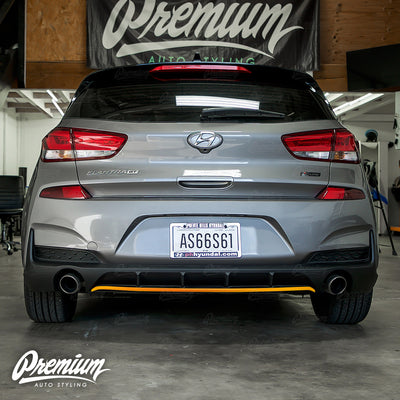 Rear Diffuser Pinstripe Vinyl Overlay - Gloss Red | 2019-2020 Hyundai Elantra GT N Line Hatchback