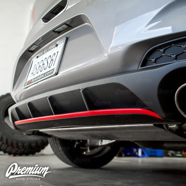 Rear Diffuser Pinstripe Vinyl Overlay - Gloss Red | 2019-2020 Hyundai Elantra GT N Line Hatchback