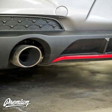 Rear Diffuser Pinstripe Vinyl Overlay - Gloss Red | 2019-2020 Hyundai Elantra GT N Line Hatchback