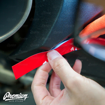 Rear Diffuser Pinstripe Vinyl Overlay - Gloss Red | 2019-2020 Hyundai Elantra GT N Line Hatchback