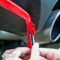 Rear Diffuser Pinstripe Vinyl Overlay - Gloss Red | 2019-2020 Hyundai Elantra GT N Line Hatchback