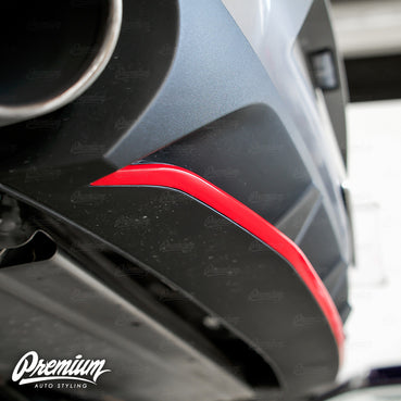 Rear Diffuser Pinstripe Vinyl Overlay - Gloss Red | 2019-2020 Hyundai Elantra GT N Line Hatchback