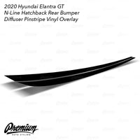 Rear Diffuser Pinstripe Vinyl Overlay - Gloss Red | 2019-2020 Hyundai Elantra GT N Line Hatchback