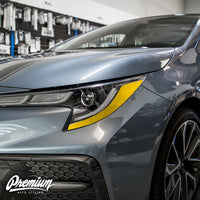 Headlight Amber Delete Overlay - Gloss Black Vinyl | 2020-2022 Toyota Corolla Sedan