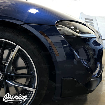 Front Side Marker Reflector Vinyl Overlays - Smoked Tint | 2020-2026 A90, A91 Toyota GR Supra