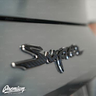 Carbon Fiber Rear Supra Badge Emblem Overlay (Choose Your Color) | 2020+ Toyota GR Supra