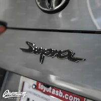 Carbon Fiber Rear Supra Badge Emblem Overlay (Choose Your Color) | 2020+ Toyota GR Supra