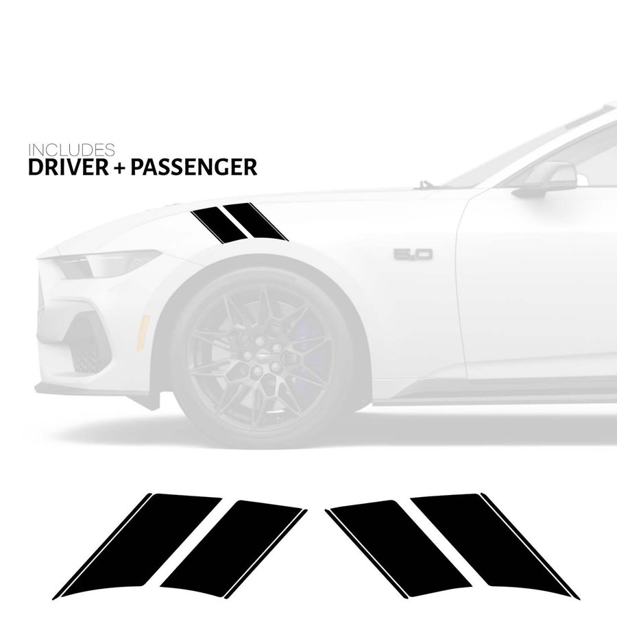 Pony Double Bar Fender Stripe Kit | 2024+ Mustang