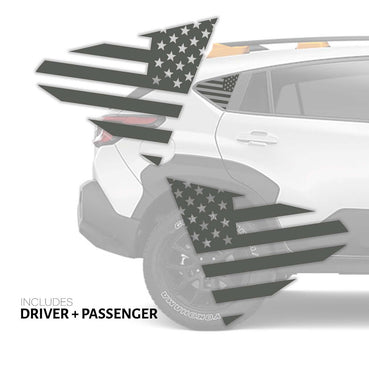 American Flag Quarter Window DECAL Set