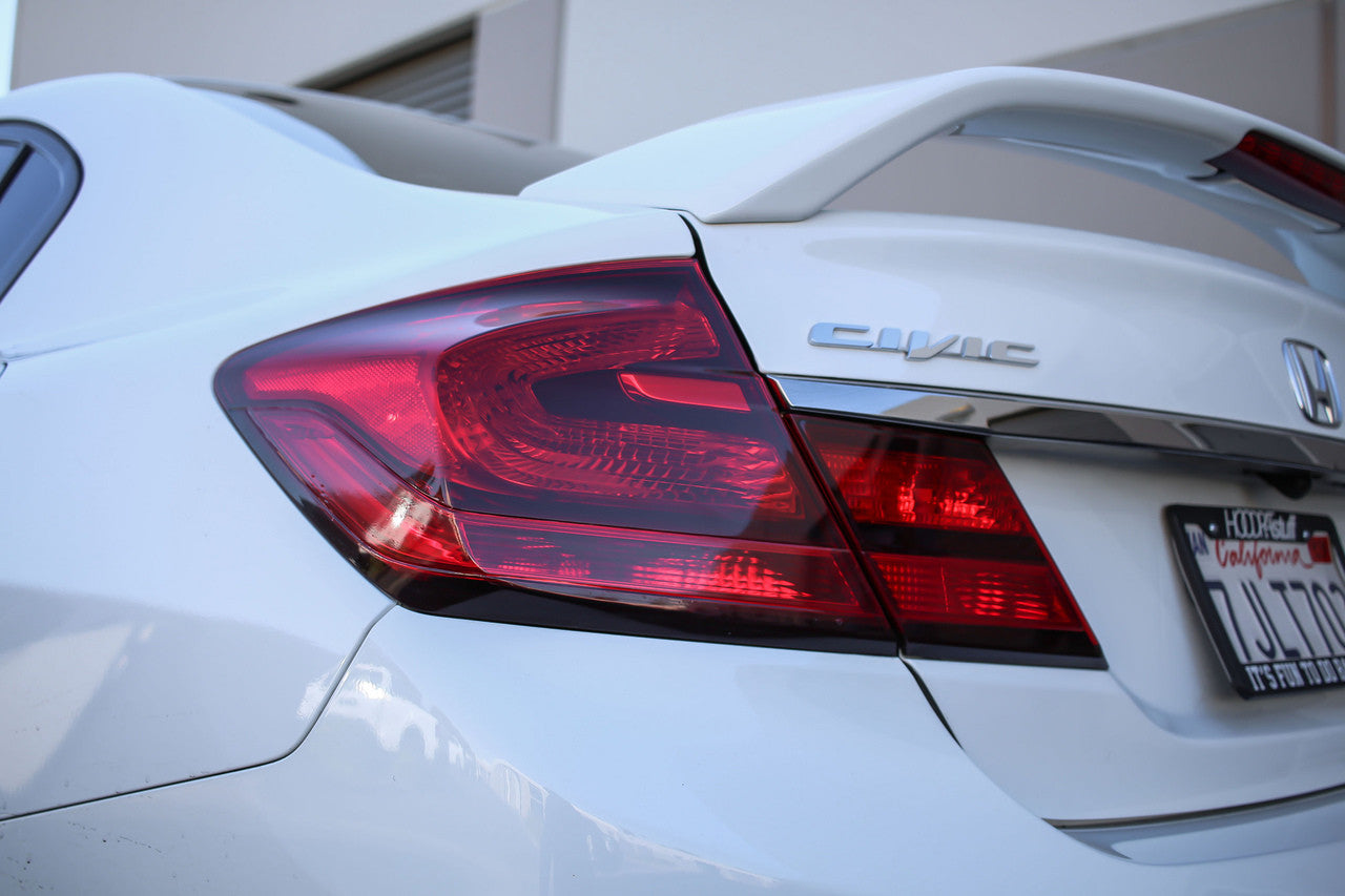 Red Reverse Cut Tail Light Tint Overlay – 2016-2020 Honda Civic Coupe, PreCut