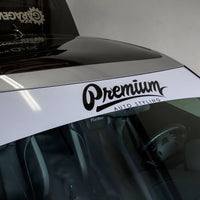 Premium Signature Window Banner ( White Base | Black Logo )