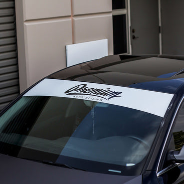 Premium Signature Window Banner ( White Base | Black Logo )