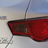 2013-2017 Scion FRS Tail Light Overlay Angle shows top and bottom portion of tail light. Please note: Image shown here without smoke inserts.