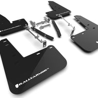 Rally Armor UR Mud Flaps | Black with White Logo