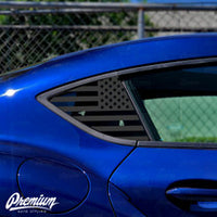 Pre-Cut American Flag Rear Quarter Window DECAL Set - Satin Black / Satin Grey | 2020+ Toyota GR Supra