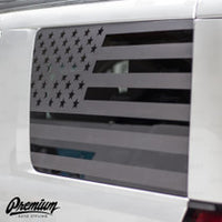 American Flag Rear Qtr Window DECAL Set - Satin Black / Satin Grey | 2015-2020 Chevrolet Tahoe