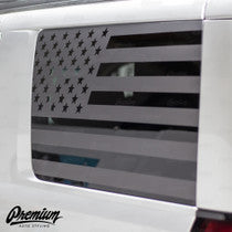 American Flag Rear Qtr Window DECAL Set - Satin Black / Satin Grey | 2015-2020 Chevrolet Tahoe
