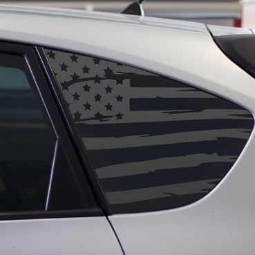2008-2014 IMPREZA WRX HATCHBACK Distressed US Flag Decals Satin Grey