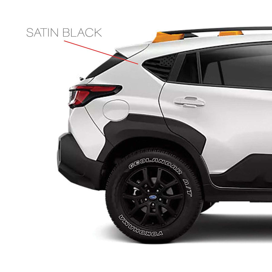 Distressed Flag Quarter Window DECAL Set | 2024+ Subaru Crosstrek